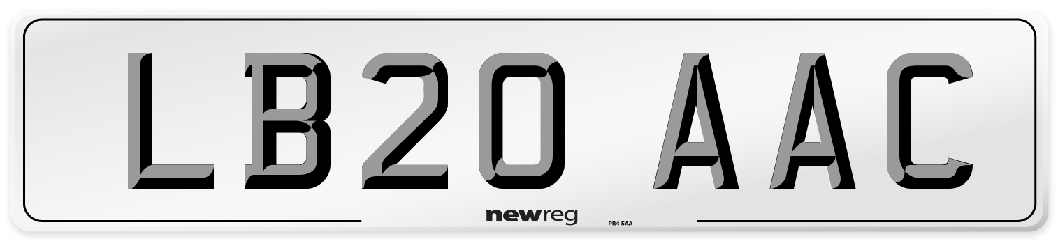LB20 AAC Number Plate from New Reg